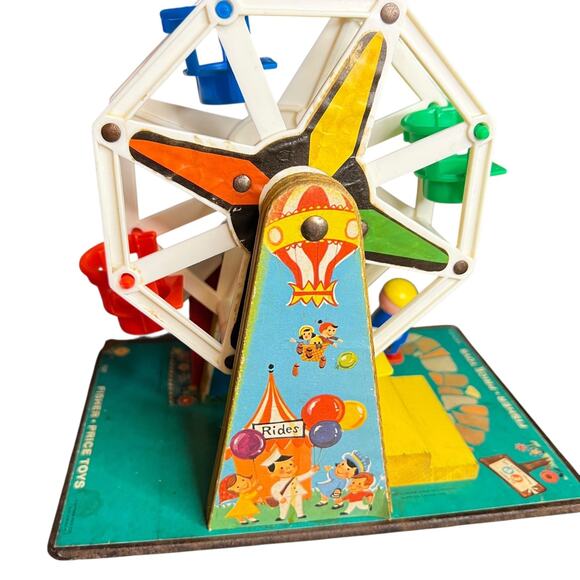 Fisher Price Little People Musical Ferris Wheel 969 Vintage 1966 Original Works! - Picture 5 of 12